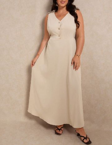Rochie lunga SHEIN CURVE, crem