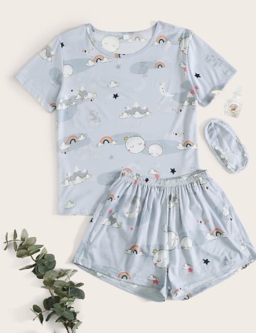Pijama SHEIN, albastru