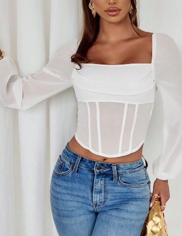 Top SHEIN, alb