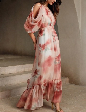 Rochie lunga Anewsta, mix culori
