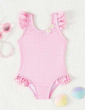 Costum de baie Shein Kids, roz