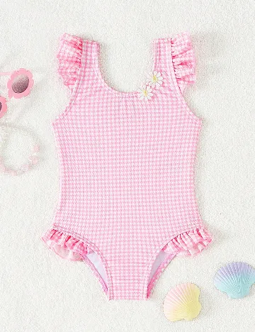 Costum de baie Shein Kids, roz