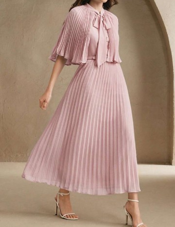Rochie lunga Anewsta, roz
