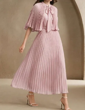 Rochie lunga Anewsta, roz