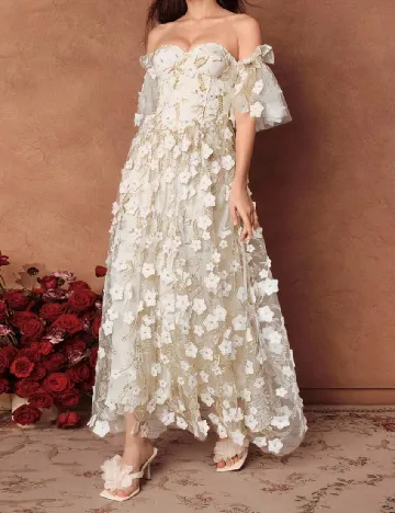 Rochie lunga Savoree, ecru
