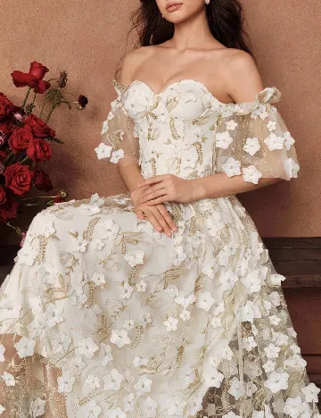 Rochie lunga Savoree, ecru