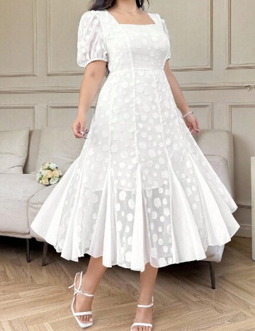 Rochie medie SHEIN CURVE, alb