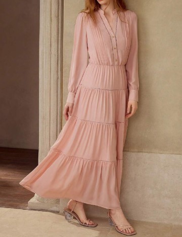 Rochie lunga MOTF, roz