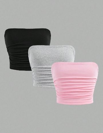 Set topuri 3 bucati Shein Kids, mix culori