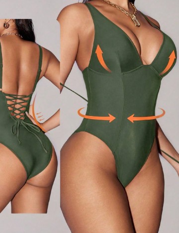 Costum de baie SHEIN, verde