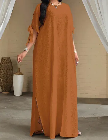 Rochie lunga SHEIN CURVE, maro