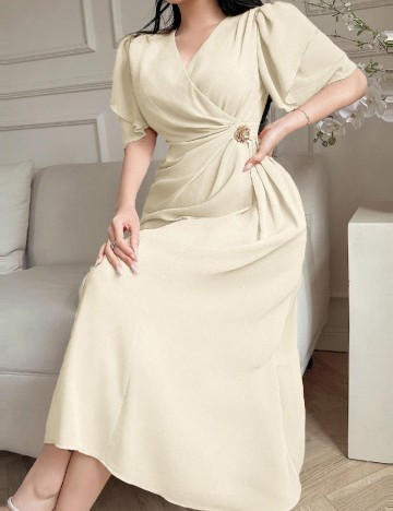 Rochie lunga Dazy, ecru