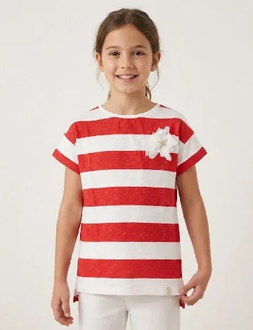 Tricou Zara, alb/rosu