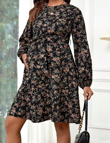 Rochie scurta SHEIN Maternity, floral print