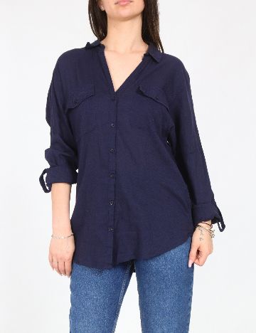 Camasa Bershka, albastru