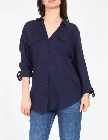 Camasa Bershka, albastru