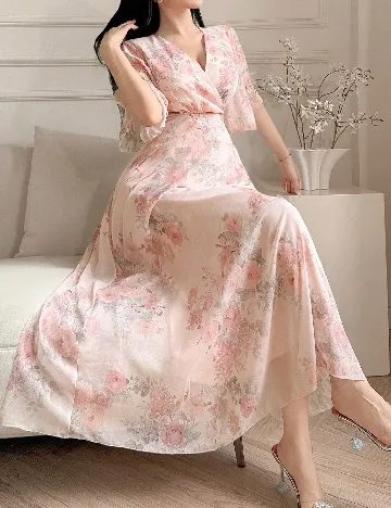 Rochie lunga Dazy, roz