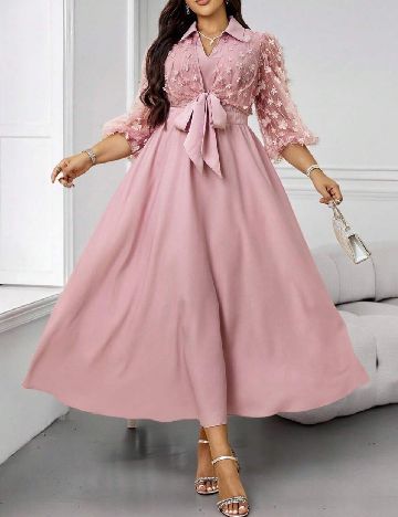 Rochie lunga SHEIN CURVE, roz