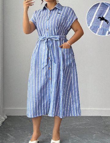 Rochie medie SHEIN CURVE, albastru