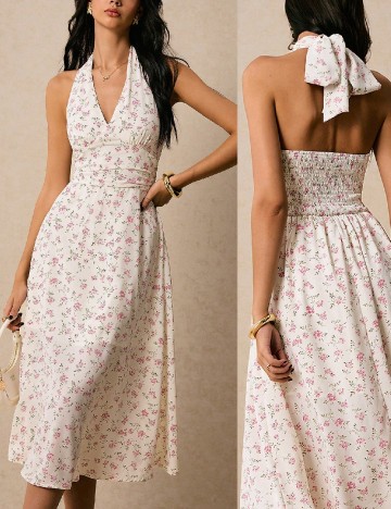 Rochie medie Poeselle, floral print