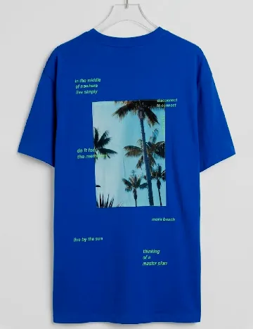 Tricou Oversize Pull&Bear, albastru