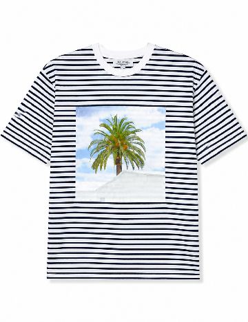 Tricou Pull&Bear, alb/bleumarin