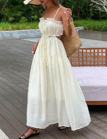 Rochie lunga Dazy, crem