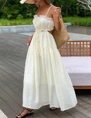 Rochie lunga Dazy, crem