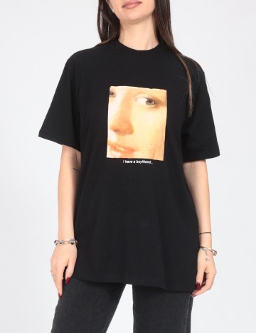 Tricou Oversize Pull&Bear, negru