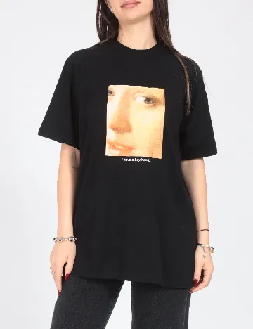 Tricou Oversize Pull&Bear, negru