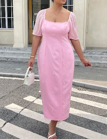 Rochie medie SHEIN CURVE, roz