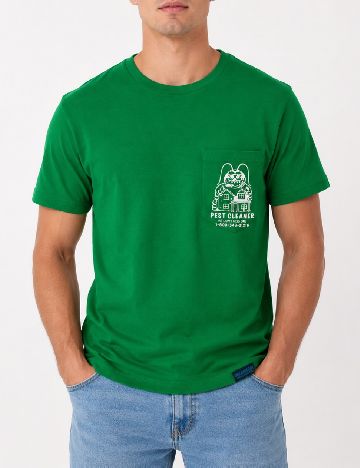 Tricou Oversize Pull&Bear, verde