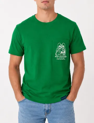 Tricou Oversize Pull&Bear, verde