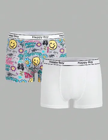 Set Boxeri 2 perechi Shein Kids, mix culori