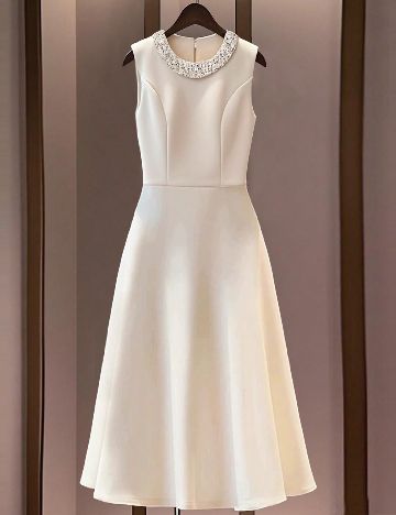 Rochie medie SHEIN, ecru