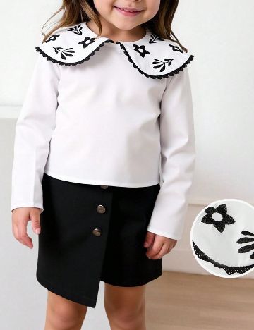 Compleu Shein Kids, alb/negru