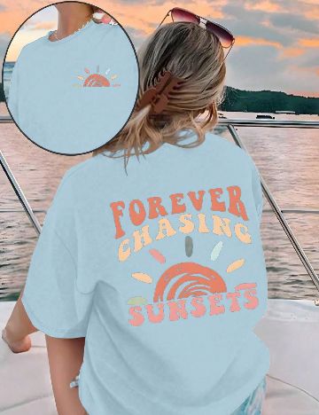 Tricou Oversize Shein Kids, albastru
