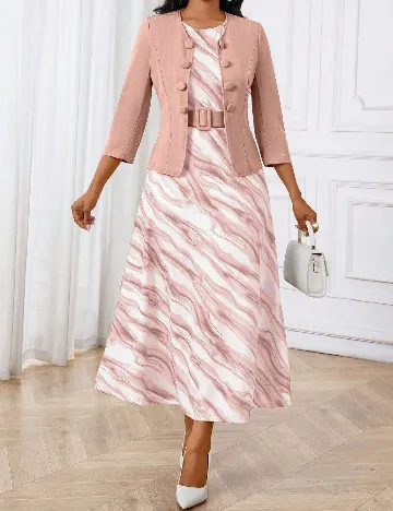 Set rochie si bluza SHEIN, roz pudra