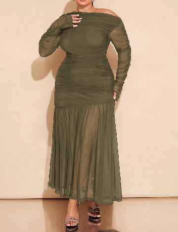Rochie lunga SHEIN CURVE, verde