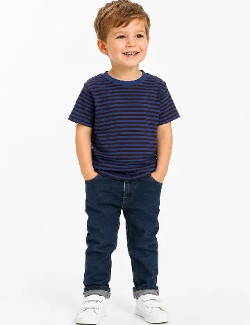 Tricou Zara, albastru/maro