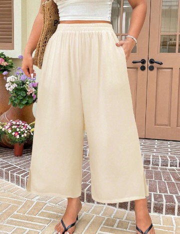 Pantaloni SHEIN CURVE, crem