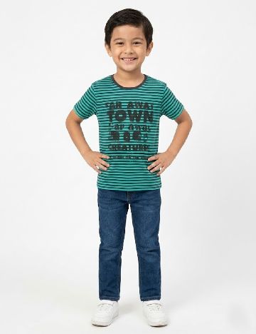 Tricou Zara, gri/verde