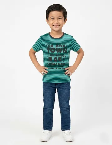 Tricou Zara, gri/verde