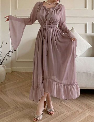 Rochie lunga Dazy, roz