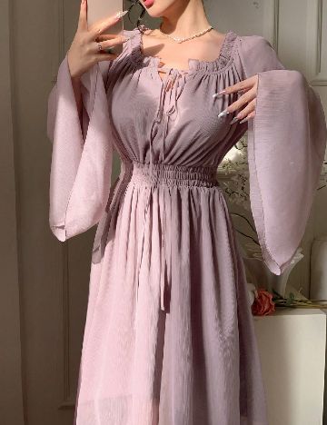 Rochie lunga Dazy, roz