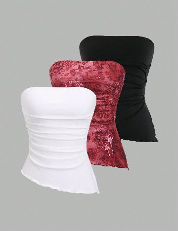 Set topuri 3 bucati SHEIN, mix culori