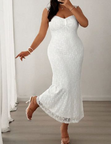 Rochie lunga SHEIN CURVE, alb