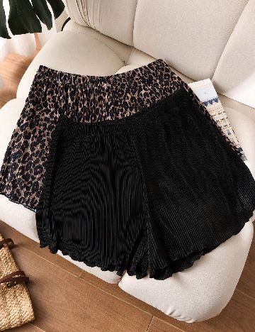 Set Pantaloni scurti 2 bucati SHEIN CURVE, mix culori