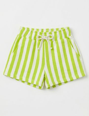 Pantaloni scurti Zara, alb/verde