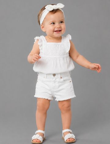 Pantaloni scurti Zara, alb